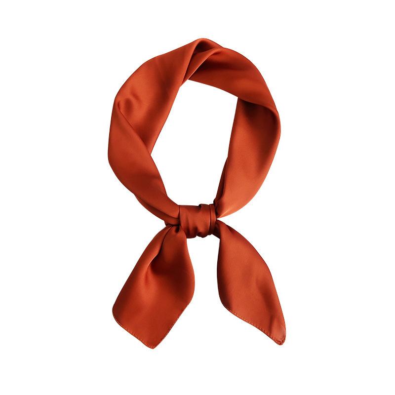 Solid Color Small Square Scarf for Women, Simple Korean Style, Versatile for Spring and Summer, Suitable for Professionals, Bank Employees