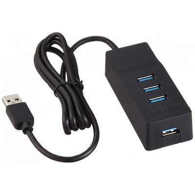 Buffalo USB3.0 Top Mount 4 Port Self-Powered Hub with TV Rear Mounting Kit BSH4A110U3VBK