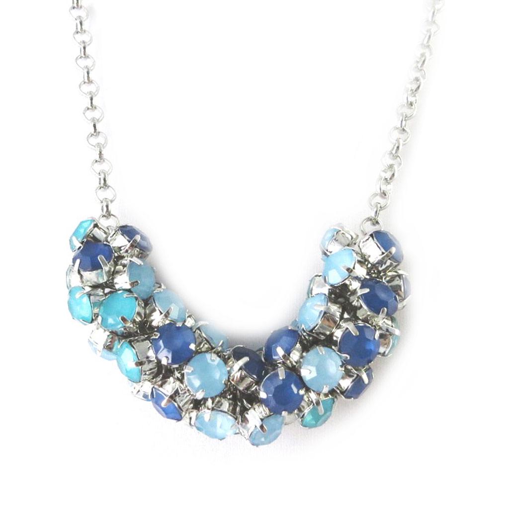 Les Trésors De Lily [M6279] - Designer Necklace 'Sissi' Silver Blue