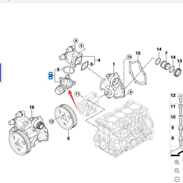 Compatible Thermostat Body for BMW 1 Series, 3 Series, X1 with N46 Engine, Part Number 11537510959.