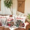 Festliche Weihnachtskissenbezüge: Glaube, Frohe Weihnachten, Fröhlich & Strahlend, Lass es schneien Sofabett Kissenbezug, Heimdekoration