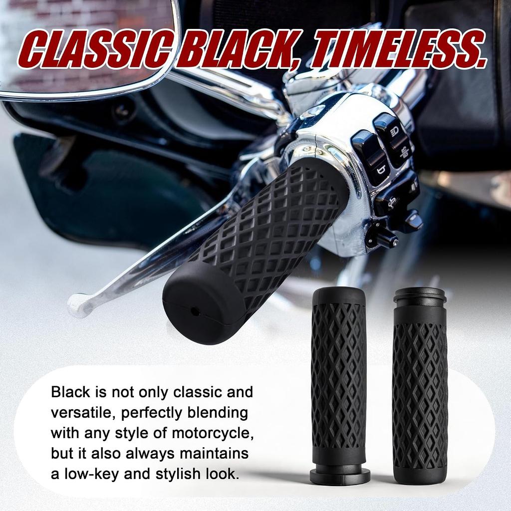 Silicone 1" Electronic Throttle TBW Hand Grips for 08-up Touring | & Trike, 2011-2024 Select Softail, 2016-2017 Low Rider S FXSE Harley Handlebar