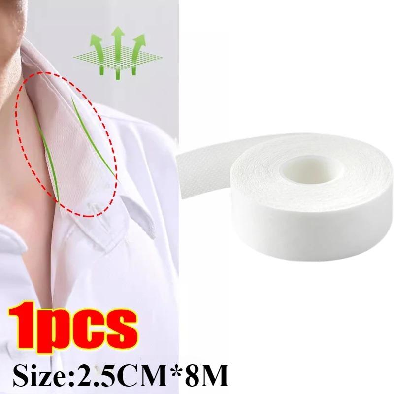 3m/5m/8m Hat Shirt Collar Anti-dirty Grime Protector Fixing Sticker Rolled Sweat-absorbent Tape Self-adhesive Disposable Tape