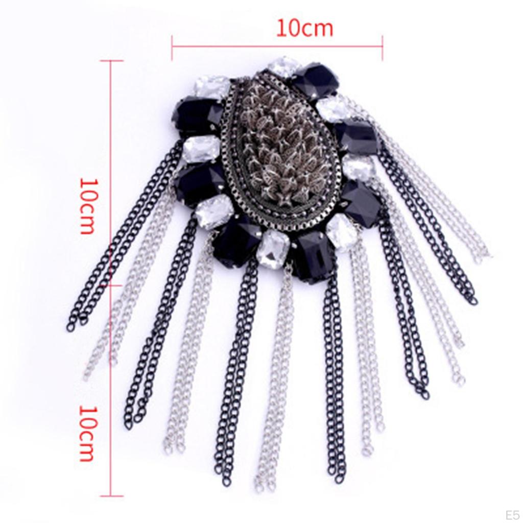 Tassel Link Chain Epaulet Decorative Uniform Decor Stylish Rivet for Party