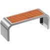 Stainless Steel & Wood Outdoor Park Bench - Double Long Stool for Community Use