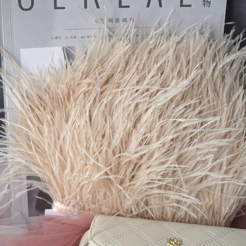 Decorative Feather Cloth Strip 10-15Cm Ostrich Hair Cloth Edge Dress Cuffs Latin Dance Skirt Diy Clothing Accessories