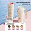 Gem Flowers Series Cherry Blossom Insulated Coffee Cup