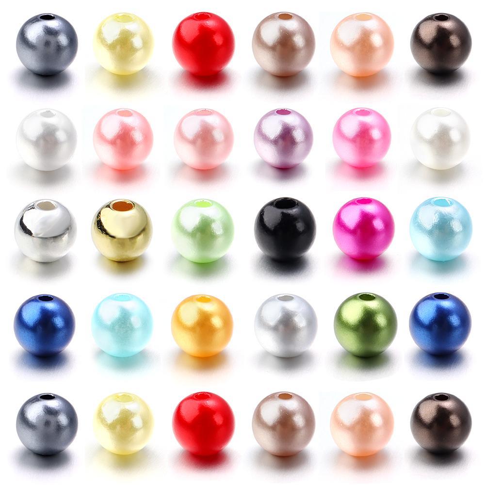 3/4/5/6/8mm ABS Imitation Pearl Beads Color Loose Round Beads For Jewelry Making DIY Handmade Necklace Bracelet Accessories
