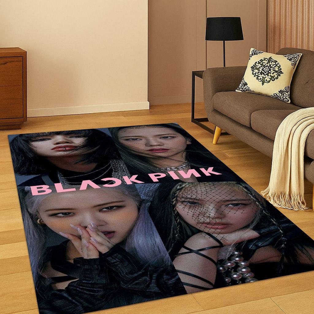 Modny Kpop B-Black Pink Grupa Piosenkarka Gwiazda Dywanik do Sypialni Salonu Kanapy Mata Wejściowa Dekoracja Domu, Dywanik Antypoślizgowy Prezent