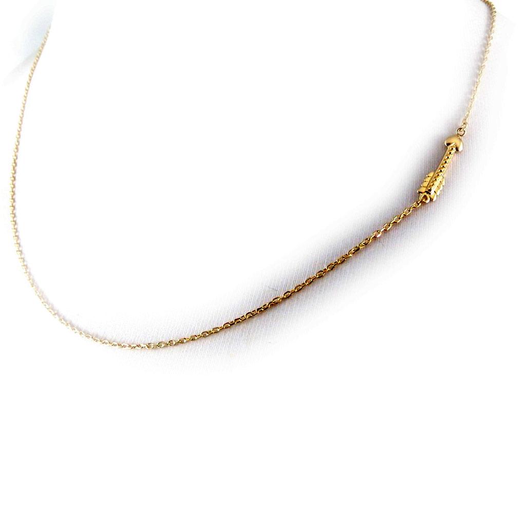 Les Trésors De Lily [K7773] - Gold Plated Necklace 'Cupid's Arrow' Gold - 17x4 Mm