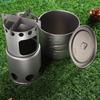 OEING Outdoor Titanium Pot and Wood Stove Set
