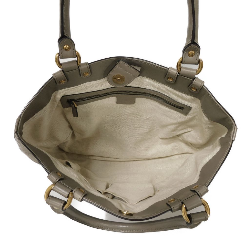 Used Guccissima Scarlet Tote Bag 269953 7924, Double G Embossed, Calfskin, Interlocking G Studs, 9539 GG Shima Gray,