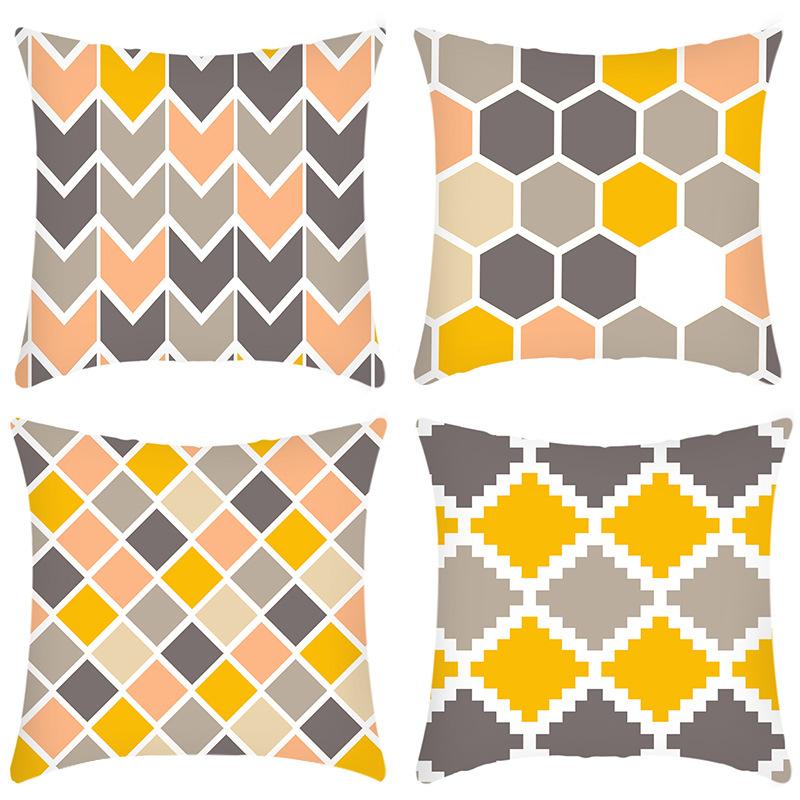 

New Simple Series Square Shape Combination Printed Pillowcase Home Sofa Cushion Cover 45 * 45Cm pillowcase