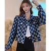 Women's Trendy Plaid Short Denim Jacket - Spring/Autumn 2024