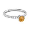 Citrine Round Soliatire Ring- 925 Sterling Silver