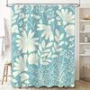 Vintage Blue White Flower Decorative Shower Curtain for Bathroom Home Decoration Waterproof Removable Modern Design