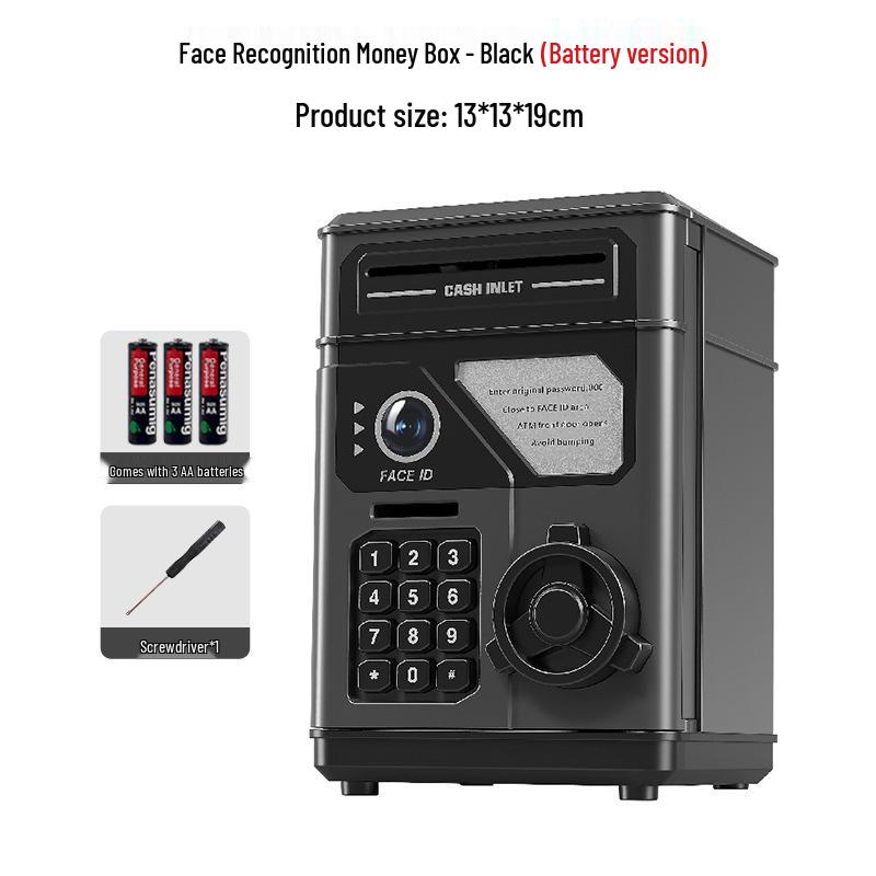 Children's Smart Face Recognition Piggy Bank with Deposit/Withdraw Function and Automatic Bill Rolling