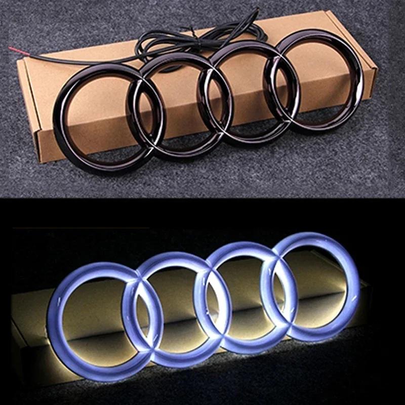 For Audi S5 Static Light Car Front Grille LED Emblem Decor for Audi A4 A5 Q5 RS5 A4L A3 8p Q3 A8 Decals Badge Sticker Exterior Accessories