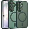 Magnetic Case - BOOLING - for Samsung Galaxy S26 - with Camera Protection - Night Green - 2 Glasses