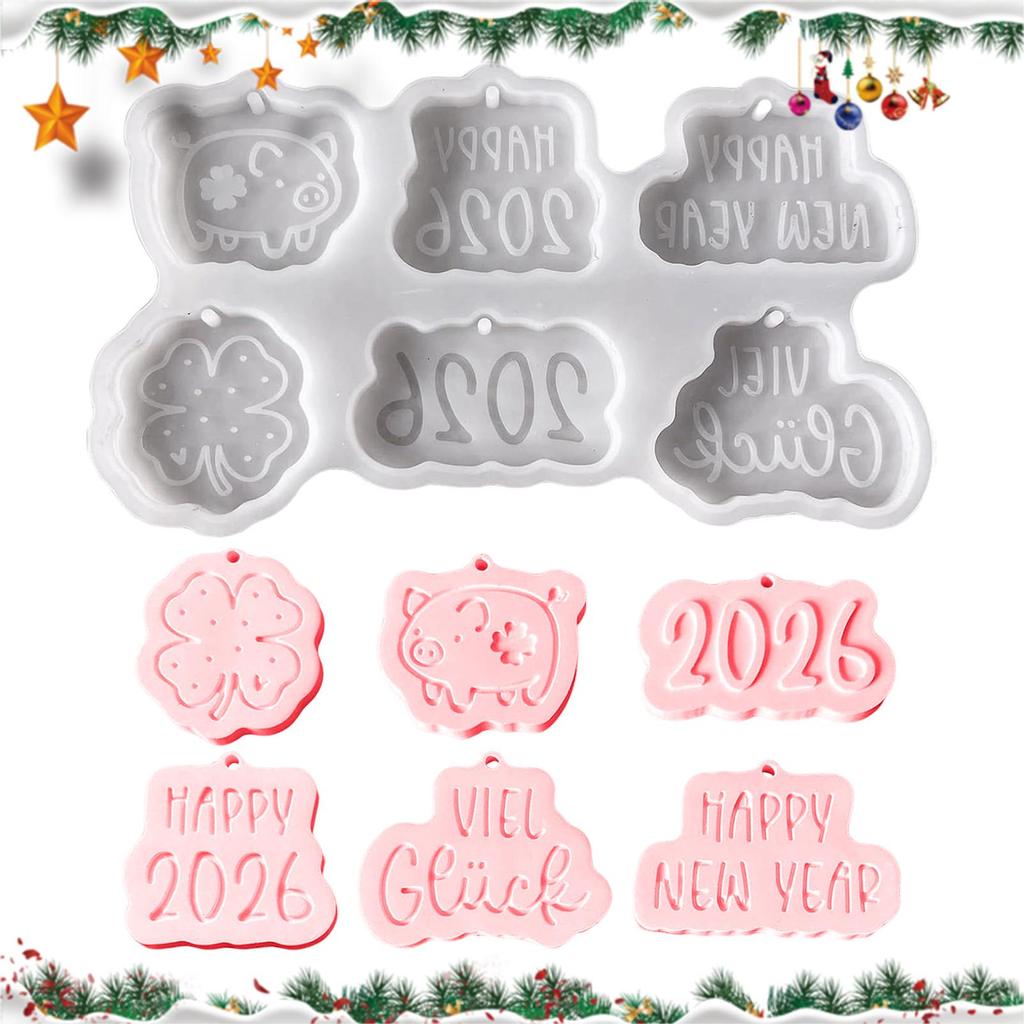 Silicone Mold Pig Resin Casting Molds DIY Gypsum Mold Easy Release Reusable Pendant Christmas Gifts New Year Lucky Pig Pendant