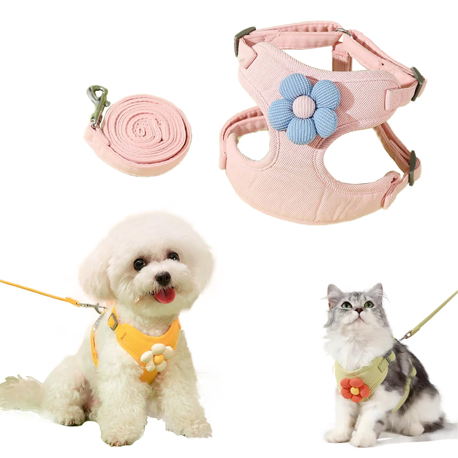 

Сетчатая шлейка для питомца без головы, регулируемая, легко надевать и снимать для прогулок, милая шлейка, шлейка, кошка, собака, против вытягивания, выгул, розовый
