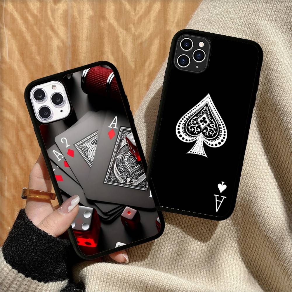 Poker Pattern Game Phone Case For IPhone 16 Pro Max 15 14 Plus 14 13 12 11 17 PC+TPU Cases Back Cover