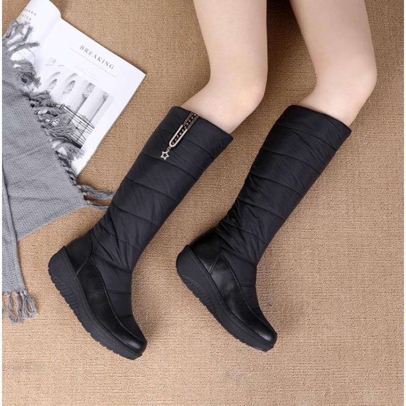 New Winter Women Fur Shoes High Quality Warm Snow Boots Comfortable Knee High Boots Outdoor Waterproof Long Boots Size 35-44