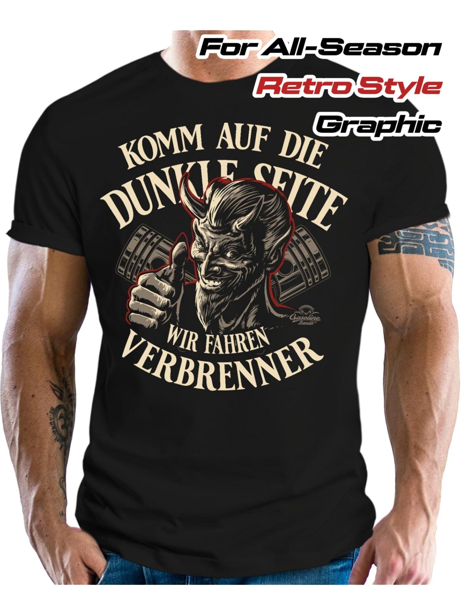 Men S Vintage Car Lover Tee - Embrace The Dark Side - We Operate Gasoline Engines Graphic Tee - Playful Automotive Phrase XXL