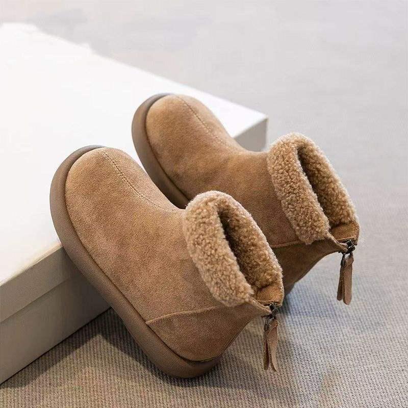 

Girls Short Plush Martin Boots 2025: New Winter Cotton Shoes for Baby Girls Size 29, Inner length 18cm верблюд