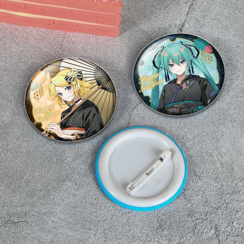 32/44/58mm Hatsune Miku Cartoon Figure Brooches Cosplay  Exquisit Badge for Collar Backpack Hat Accessory Handmade Enamel Pins Decoration