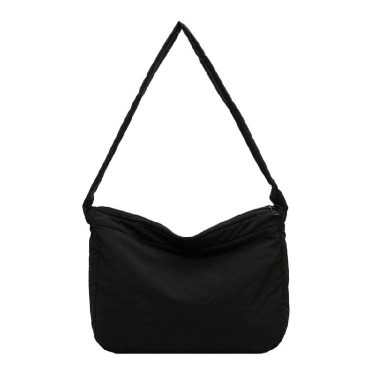 Convenient Women s Crossbody Bag Durable Nylon Shoulder Bag with Zipper Closure 1 чёрный