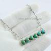 Natural Turquoise Bar Necklace, Birthday Necklace, 925 Sterling Silver Necklace, Multi Stone Necklace, Handmade Paper Clip Chain Necklace
