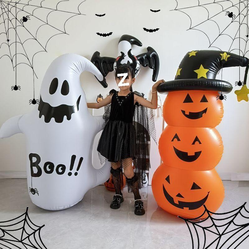 Halloween Pumpkin Ghost Inflatable Lantern for Decor & Costumes