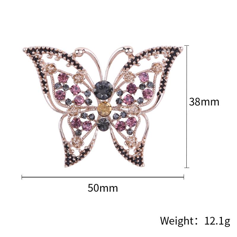 Luxury Rhinestone Hollow Butterfly Brooches for Women Insect Pins Event Party New Gifts Backpack Decoration Clothes Accessories