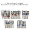 50Pcs Diamond Milling Cutter For Manicure Electric Nail Drill Bits Accessory Pedicure Machine Nail File Gel Remover Tool
