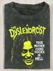 Tricou Gothic pentru Bărbați cu Cap de Diavol Galben Imprimeu de Conștientizare a Dislexiei The Dyslexorcist Șosete Mama Ta Gătește în Iad Design