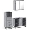 VidaXL 3-piece Bathroom Furniture Set Sonoma Grey, Bathroom Cabinet, Toilet Storage Cabinet, 3301033