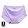 Women's Panties Solid Seamless Underwear Plus Size Comfortable Briefs Silk Satin Lingerie Health Underpants 8 PCS/Set
