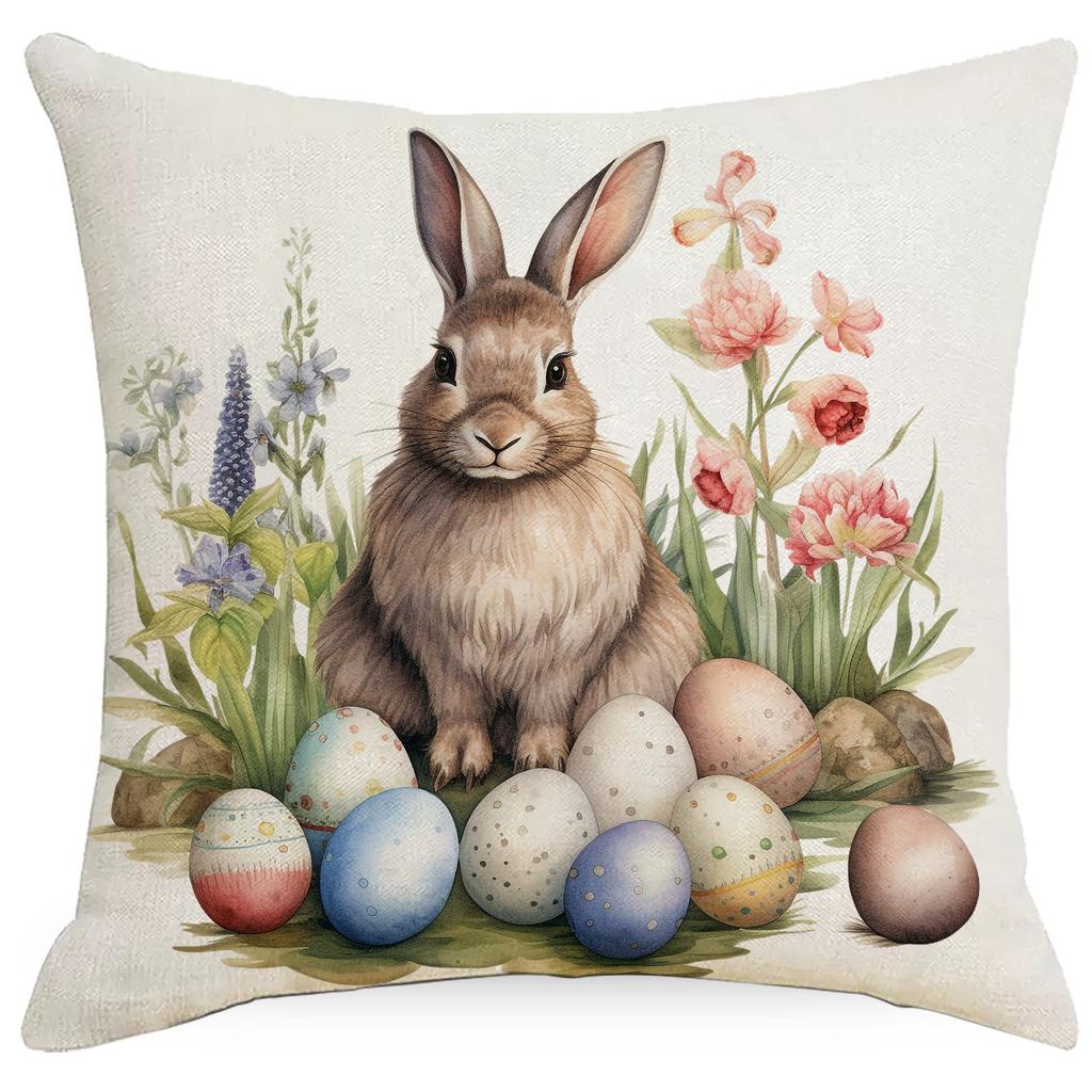 New Easter Bunny Easter Egg Sofa Decorative Pillow Cushion Cover