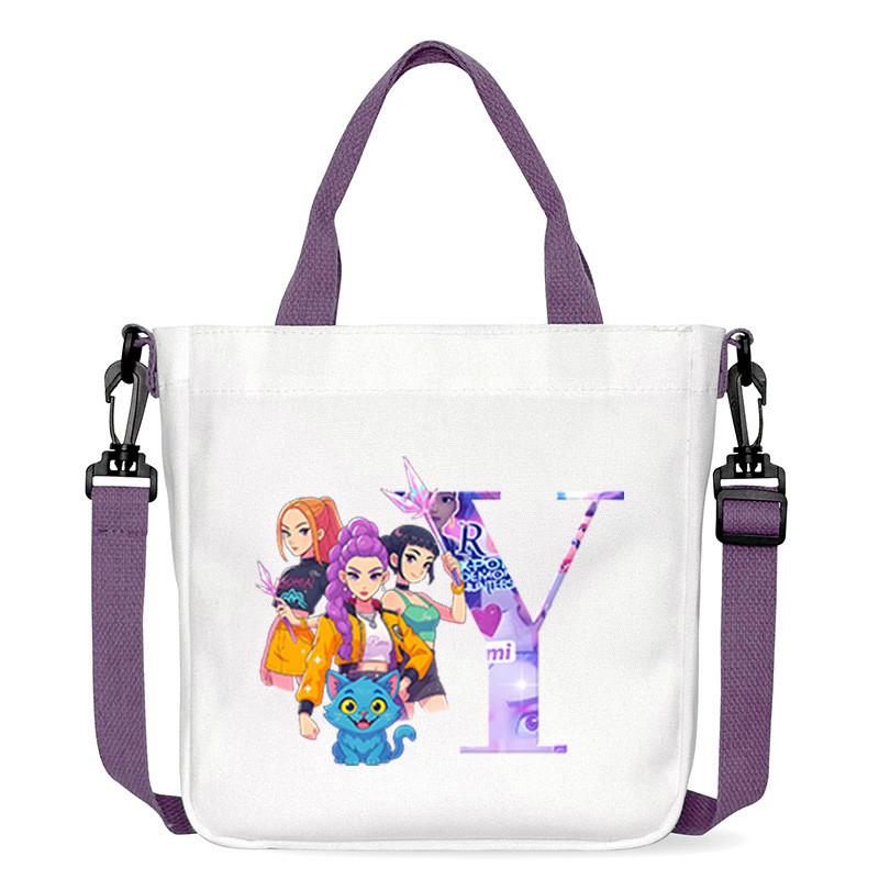Kids Girls Sajaboys Rumi Mira Zoey Printed Student Lightweight Crossbody Bag Casual Canvas Shoulder Bags
