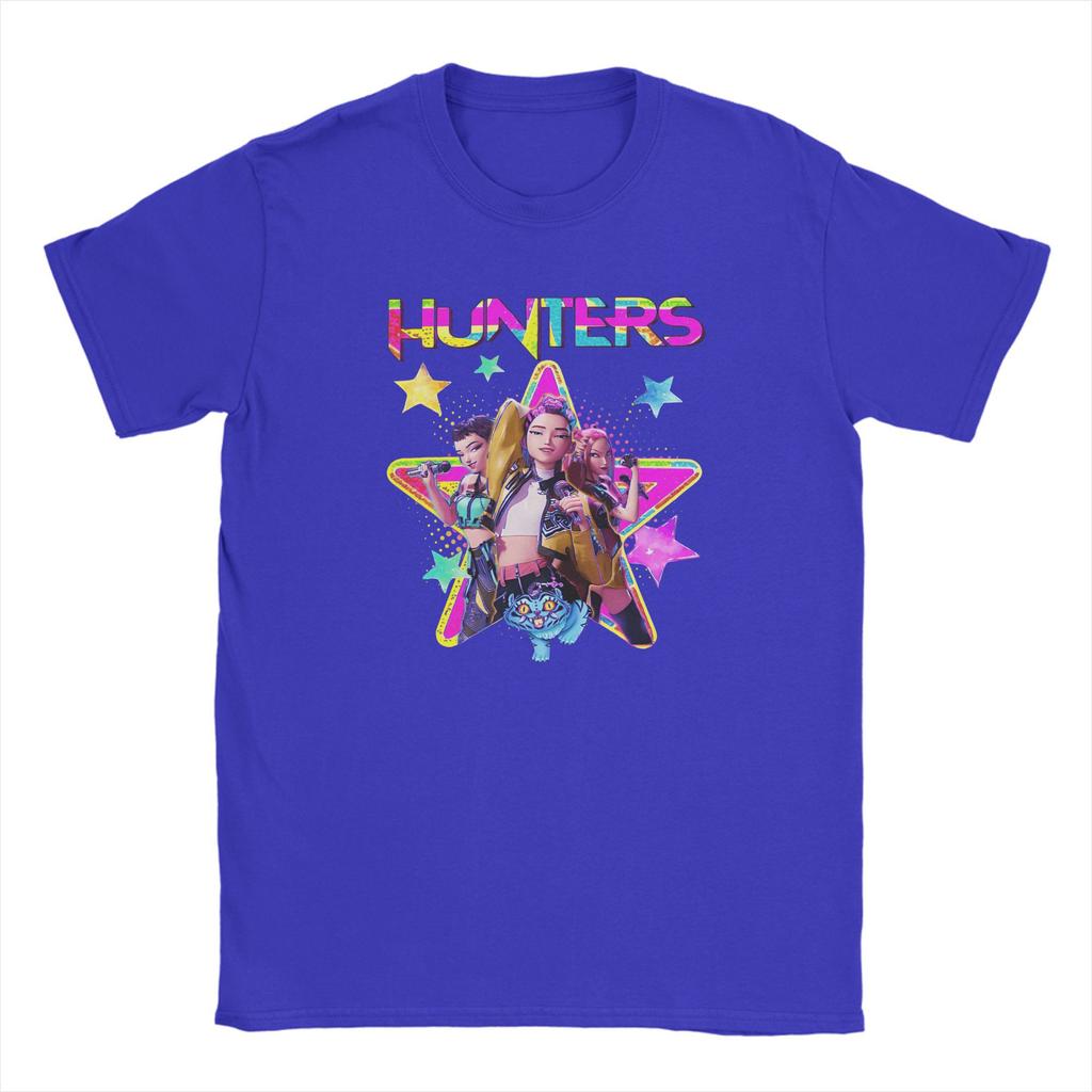 Huntrix Mädchen Kpop Dämonenjäger Baumwoll T-Shirt Für Männer Sommer Vintage T-Shirts O-Ausschnitt Hip Hop Tees Übergröße Druck Kleidung