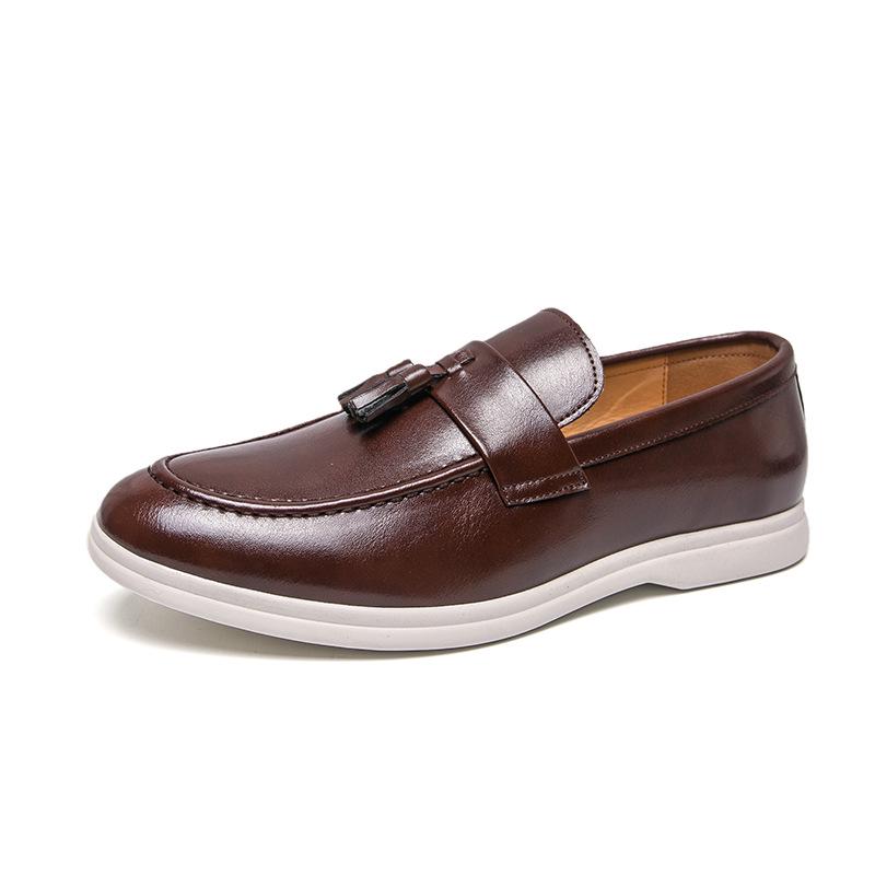 Men's Trendy Versatile Leather Tassel Loafers - Slip-on Business Casual Driving Moccasins (Large Sizes Available)