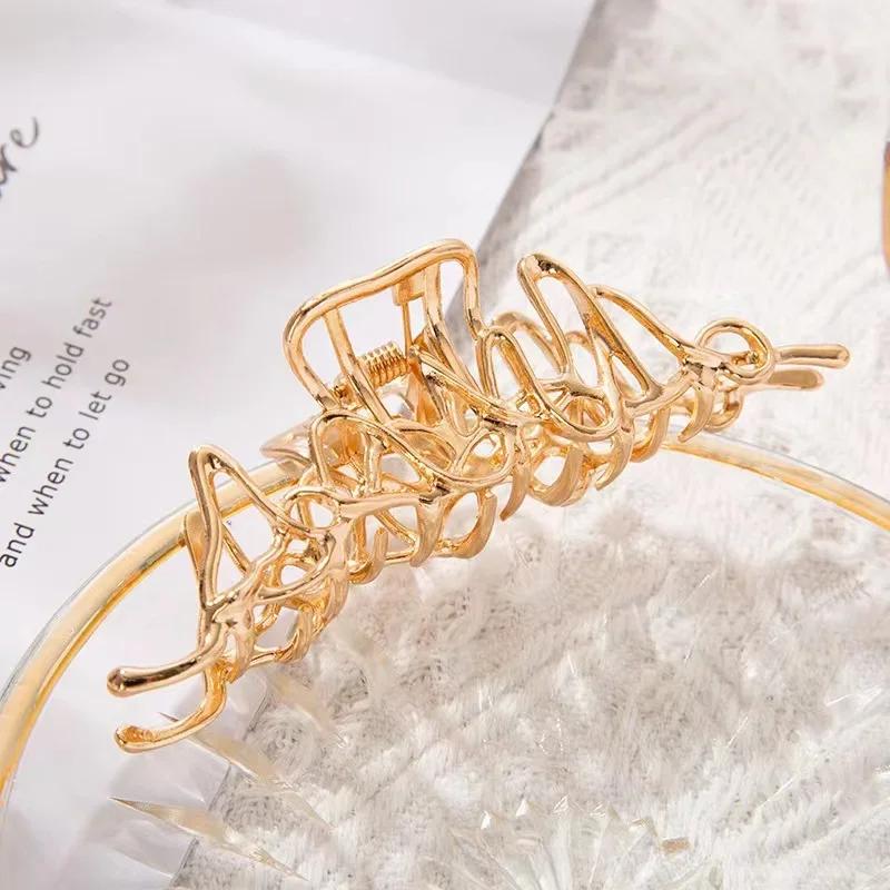 

Металлические заколки для волос в виде краба с геометрическим рисунком, модные заколки для волос с перекрестием, заколки для женщин и девочек, корейские зажимы для хвоста, аксессуары для волос