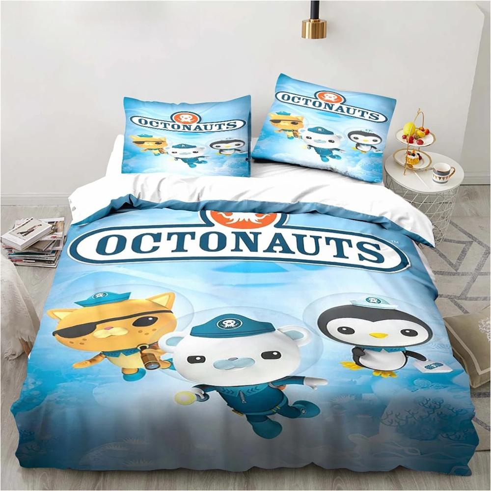 Yeni 3D Karikatür Octonauts 2/3 ADET Yatak Takımı Yatak Odası Tek Kişilik Çift Kişilik Yatak King Boy Yorgan Kılıfı Ve Yastık Kılıfı Çocuk Doğum Günü Hediyesi