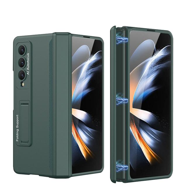 Magnet Hinge Stand Case For Samsung Galaxy Z Fold 4 3 5g Fold4 Fold3 Case Magnetic Adsorption Holder Matte Hard Pc Phone Cover