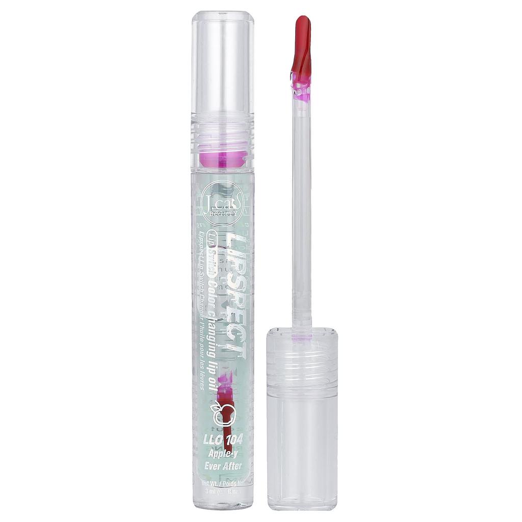 J.Cat Beauty, Lipspect Lip Sensor, Color-Changing Lip Oil, LLO 104 Apple-y Ever After, 3 ml (0.1 fl oz)