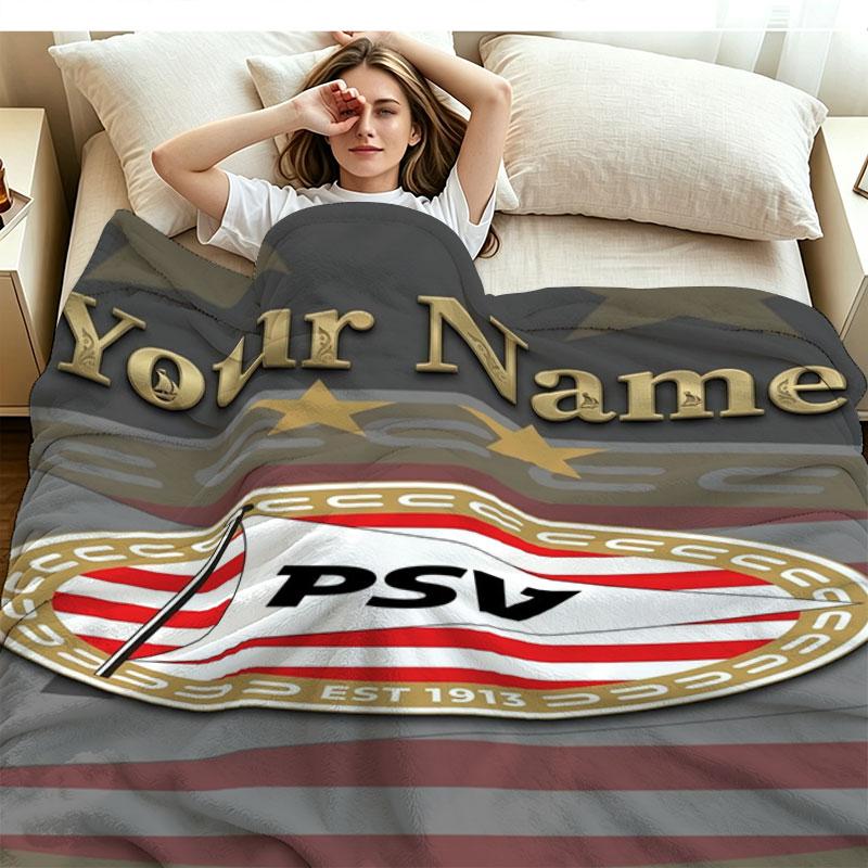 1PC Philips Sport Vereniging Custom Name Patterned Flannel Blanket Suitable For All Seasons for Home Decor Warmth and Comfort Gifts Holiday Present