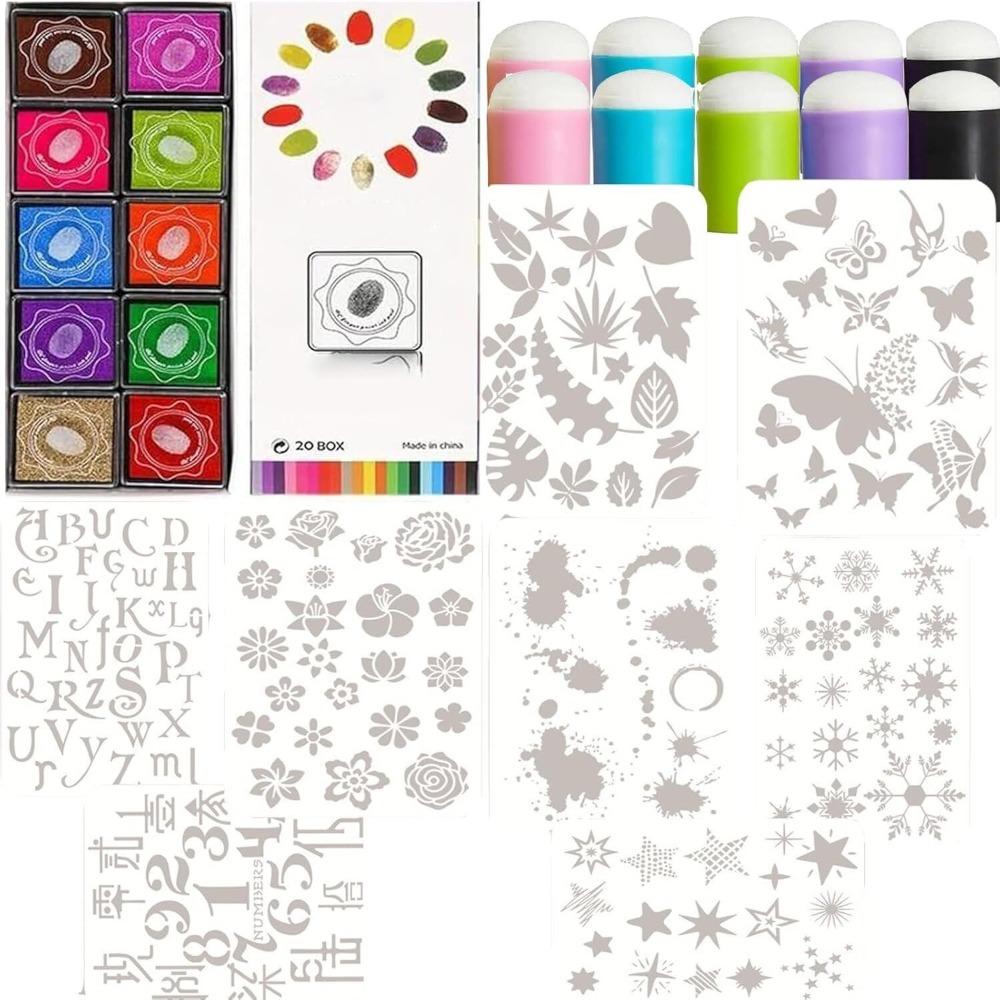 Painting Sponge DIY Sponge Finger Painting Kit Card Making Finger Ink Pad  Kids