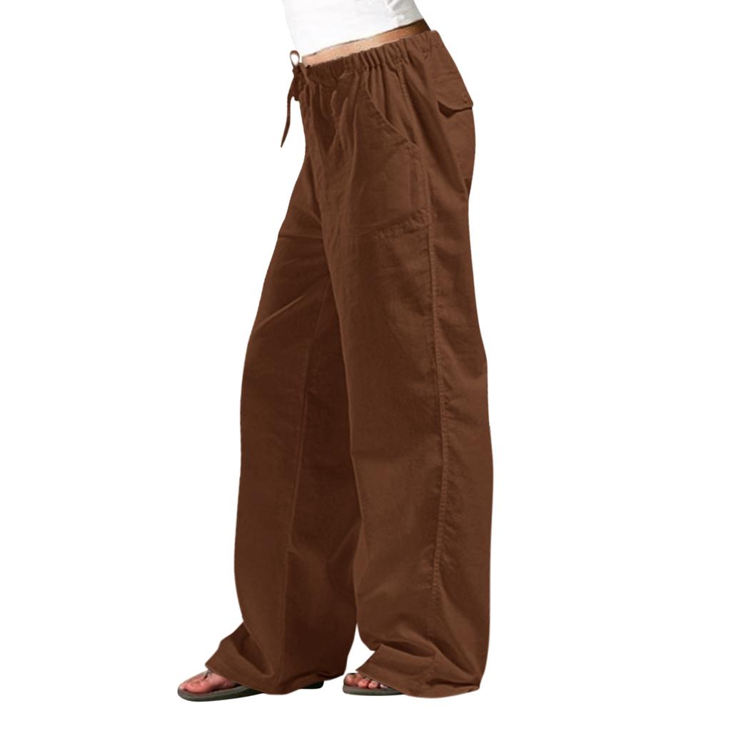 Women's High Waist Loose Cotton Linen Streetwear Pants