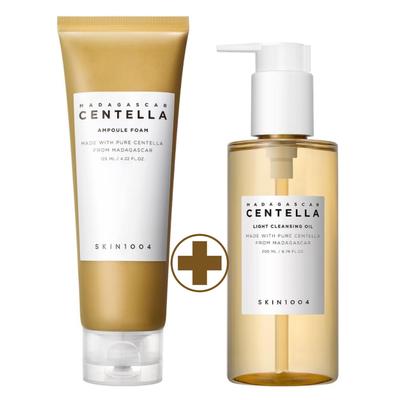 MADAGASCAR CENTELLA AMPOULE MOUSSE Nettoyante 125 ml + Huile Nettoyante Légère 200 ml